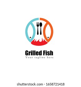 seafood vector logo. fish, fishing or restaurant icon