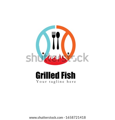 seafood vector logo. fish, fishing or restaurant icon