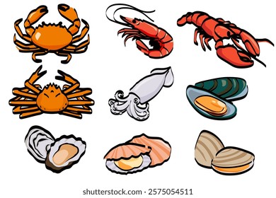 seafood vector logo isolated on a white background.Vector eps 10