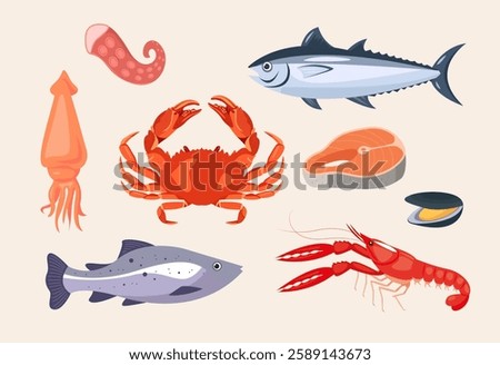 Seafood vector for restaurant design