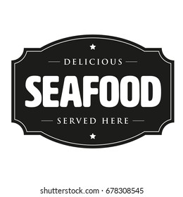 Seafood vintage sign logo