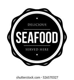 Seafood vintage stamp vector