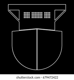 Seagoing Cargo Ship Icon .