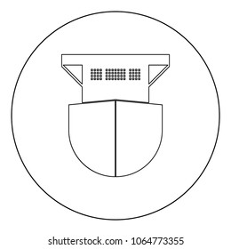 Seagoing cargo ship icon black color in circle vector illustration