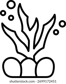 Seagrass Line vector Icon Design