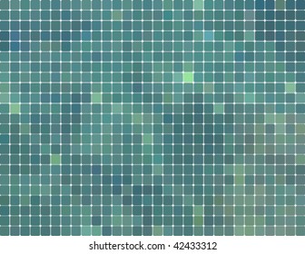 sea-green rounded tiles mosaic, vector