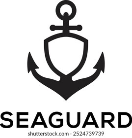 seaguard coast marine ship logo design silhouette