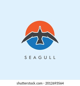 Seagul bird illustration vector design 