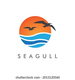 Seagul bird illustration vector design 