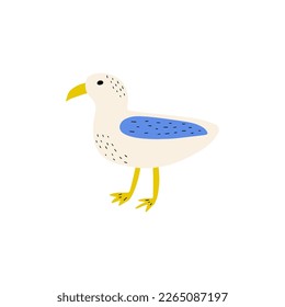 Seagull. Atlantic seabird. Marine Animal Vector illustration on white background.