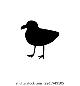 Seagull. Atlantic seabird. Marine Animal Vector illustration on white background.