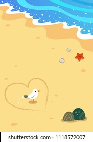 Seagull and beach scenery