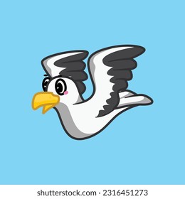 Seagull bird cartoon icon vector illustration