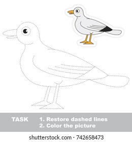 Seagull Bird. Dot to dot educational game for kids.
