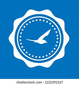 seagull, bird emblem, label, badge, logo, seal for celebration