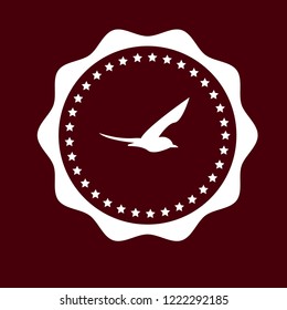 seagull, bird emblem, label, badge, logo, seal for celebration