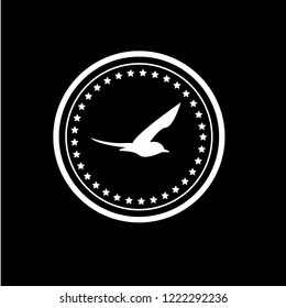 seagull, bird emblem, label, badge, logo, seal for celebration