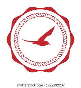 seagull, bird emblem, label, badge, logo, seal for celebration