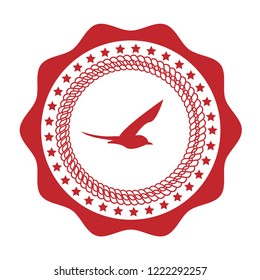 seagull, bird emblem, label, badge, logo, seal for celebration