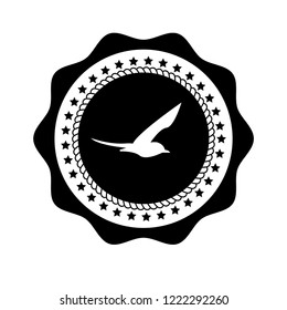 seagull, bird emblem, label, badge, logo, seal for celebration