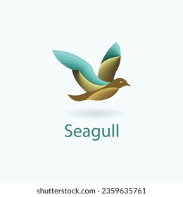 Seagull bird fly logo vector image