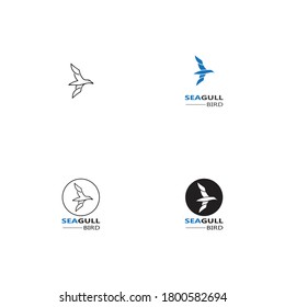 Plantilla de diseño vectorial del icono del logotipo de la gaviota - Vector