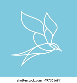 Seagull bird logo vector character. Animal design elements for sport team branding, T-shirt, label, badge, card or illustration.
