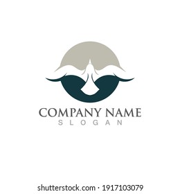 Seagull bird logo vector image template design