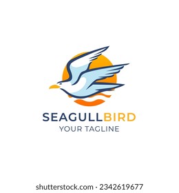 seagull bird modern icon logo illustration