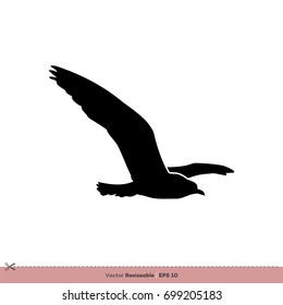 Seagull - Bird Silhouette Vector Logo Template Illustration Design. Vector EPS 10.
