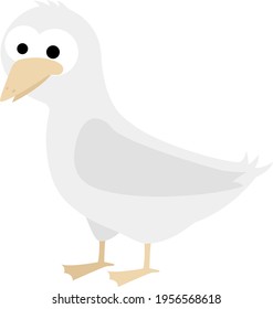 seagull in cartoon style. flat isolated 2d vector
