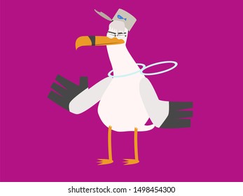 Seagull Character design vector toon