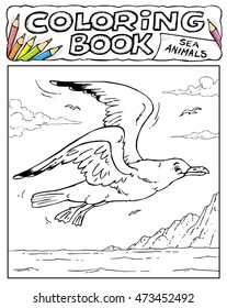 Seagull - Coloring Book Pages - SEA ANIMALS COLLECTION - Page No. 1 5 