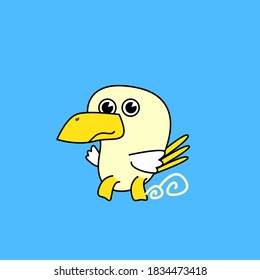 seagull, Cute baby animal character illustration for kid t-shirt design or background