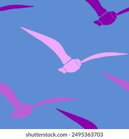 seagull flying  bird and sky stencil art abstract seamless geometric graphic watercolor pastel print pattern artwork graphic vector ethnic simple template wallpaper 
blue pink purple