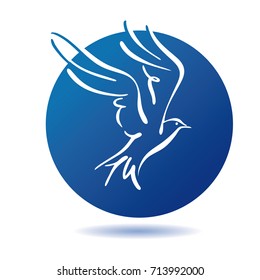 Seagull flying. Design silhouette. logo vector illustration