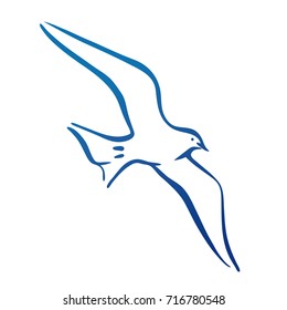 Seagull flying. Design silhouette. logo vector illustration