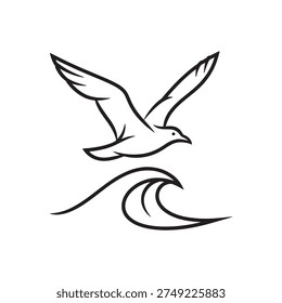 Seagull Flying Over Ocean