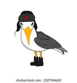 Сomrade Seagull, Funny Seagull In Earflaps (ushanka)