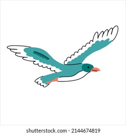Seagull hand drawn in doodle style. Vector illustration