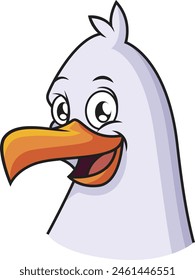 Cabeza de gaviota cerca de la Ilustración vectorial