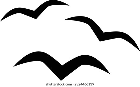 Seagull Icon. Birds simple sign. flat style.