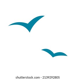Icono de gaviota aislado en fondo blanco. Aves voladoras en turquesa. La silueta de los pájaros en un estilo sencillo. Vector.