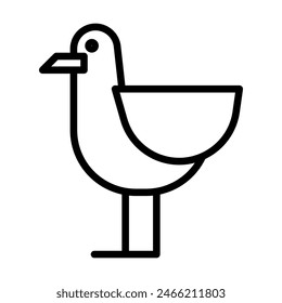 seagull icon in line style. Vector illustration
