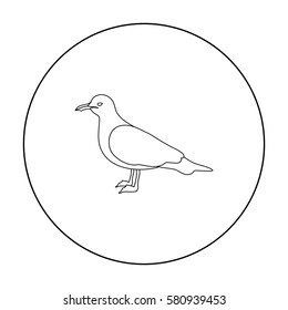 Seagull icon in outline style isolated on white background. Bird symbol stock vector illustration.
