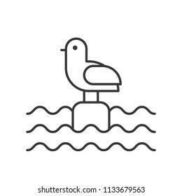 Seagull icon, set of ocean life, line design vector