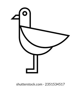 seagull icon, sign, symbol in line style