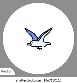 Seagull icon sign vector,Symbol, logo illustration for web and mobile