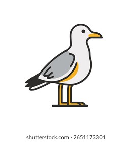 Ícone de gaivota está calmamente isolado ilustração minimalista