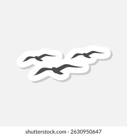 Seagull icon sticker isolated on gray background
